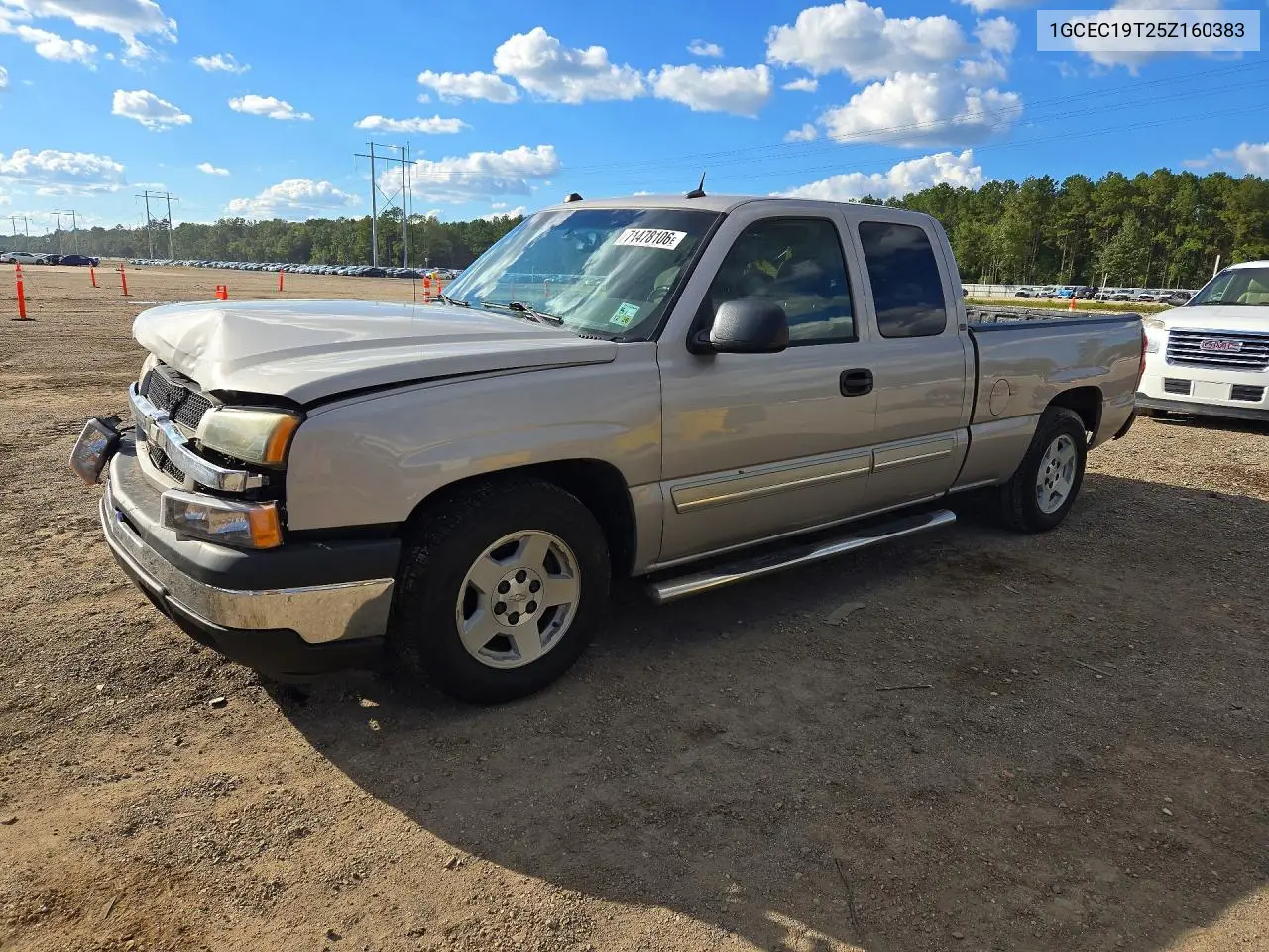 CHEVROLET SILVERADO 2005, VIN 1GCEC19T25Z160383