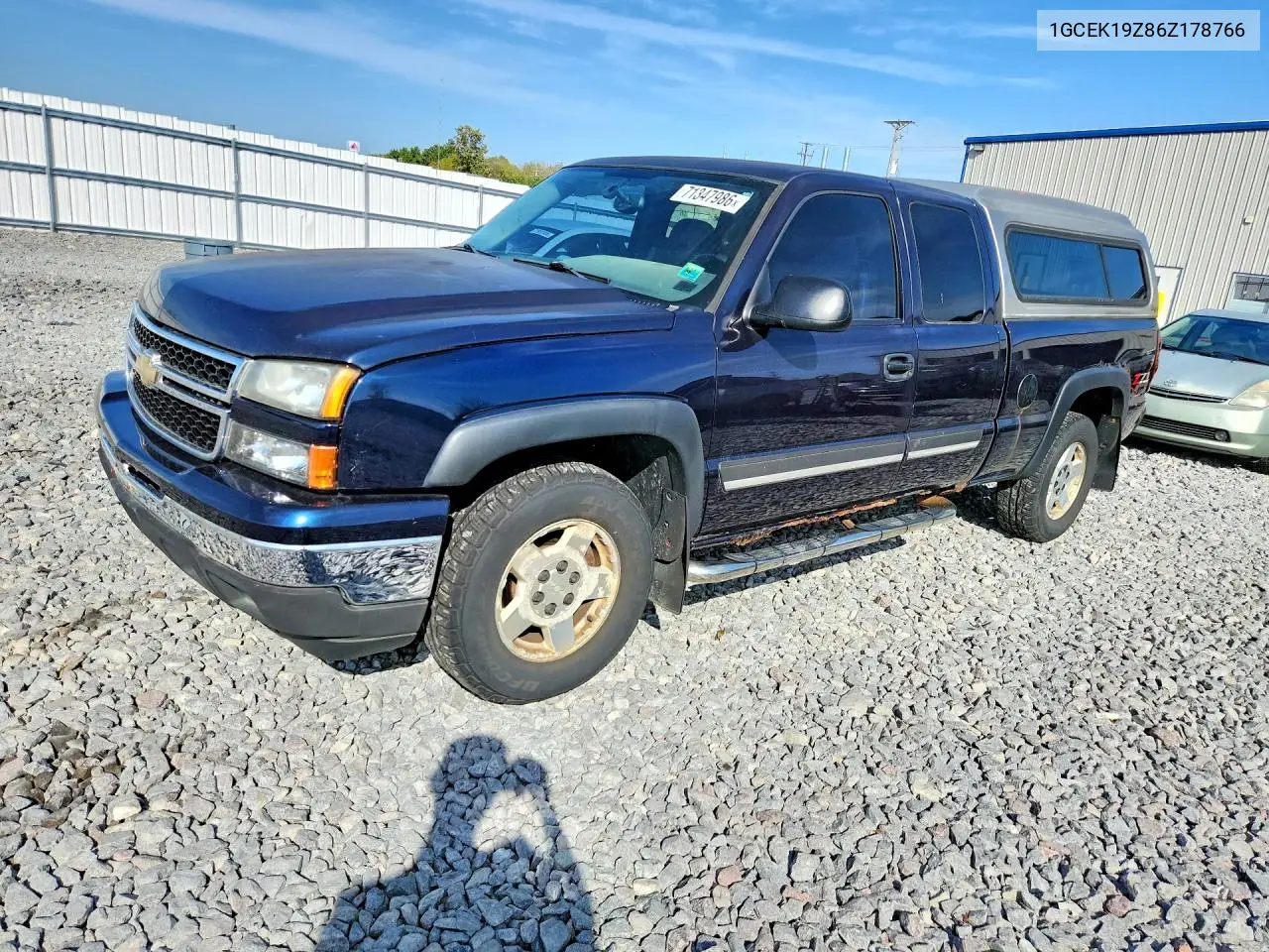 CHEVROLET SILVERADO 2006, VIN 1GCEK19Z86Z178766