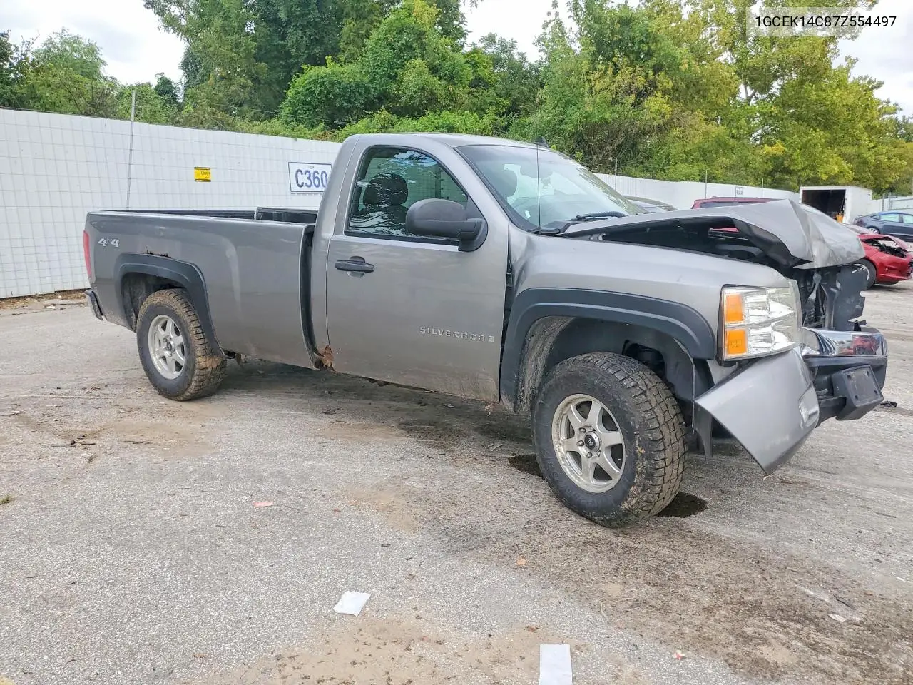 2007 CHEVROLET SILVERADO VIN 1GCEK14C87Z554497 — фото 4