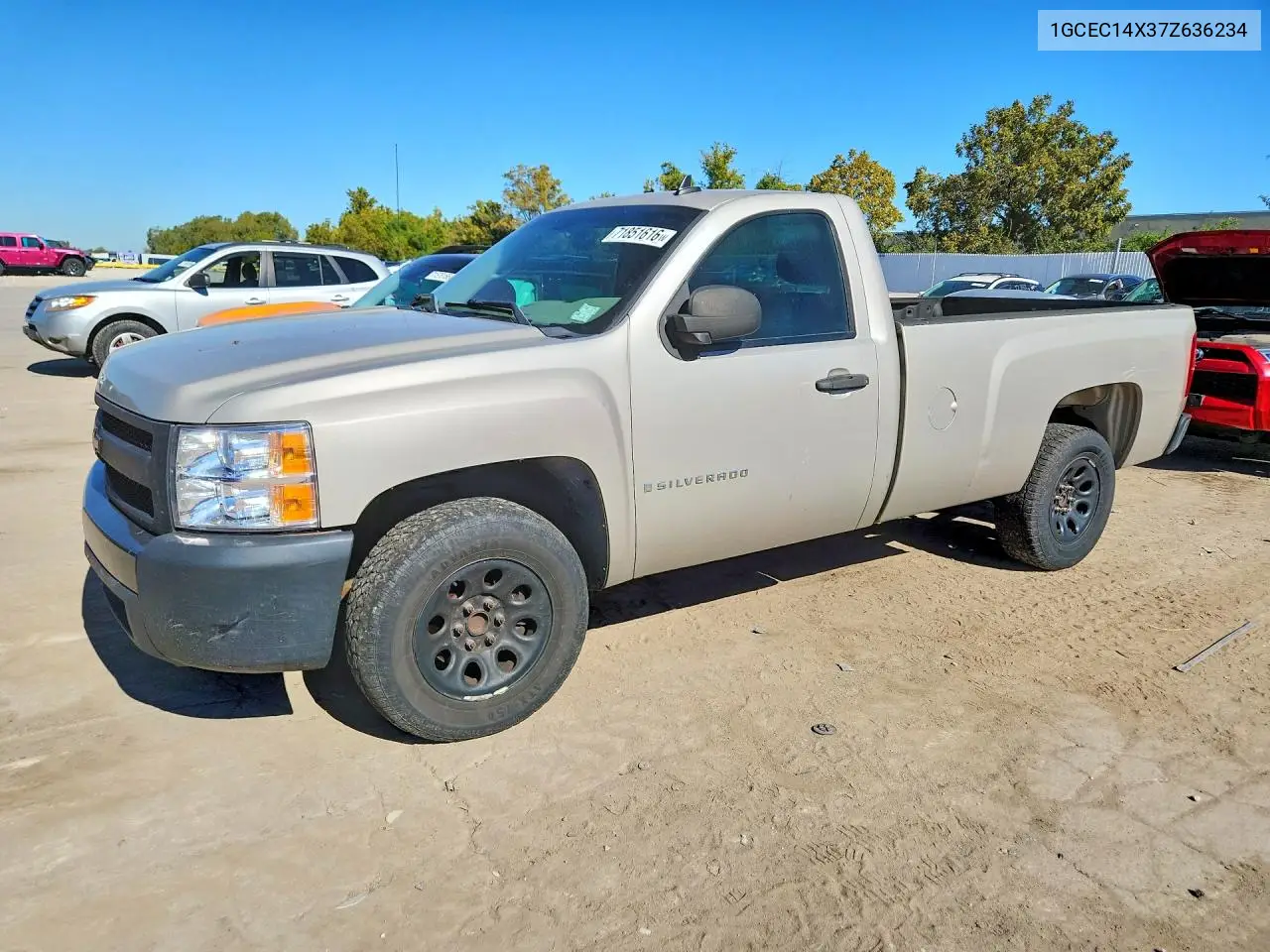 CHEVROLET SILVERADO 2007, VIN 1GCEC14X37Z636234
