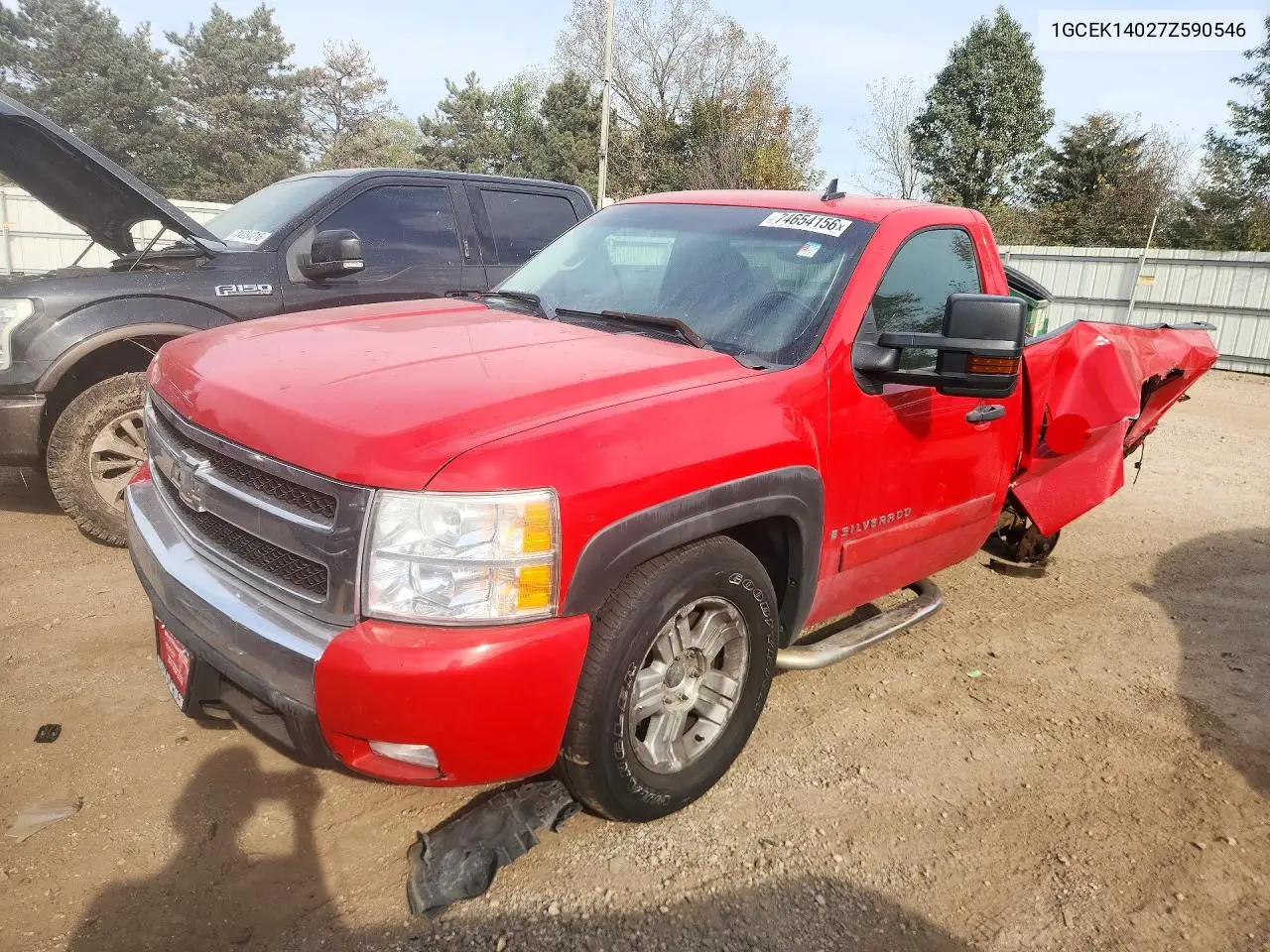 CHEVROLET SILVERADO 2007, VIN 1GCEK14027Z590546
