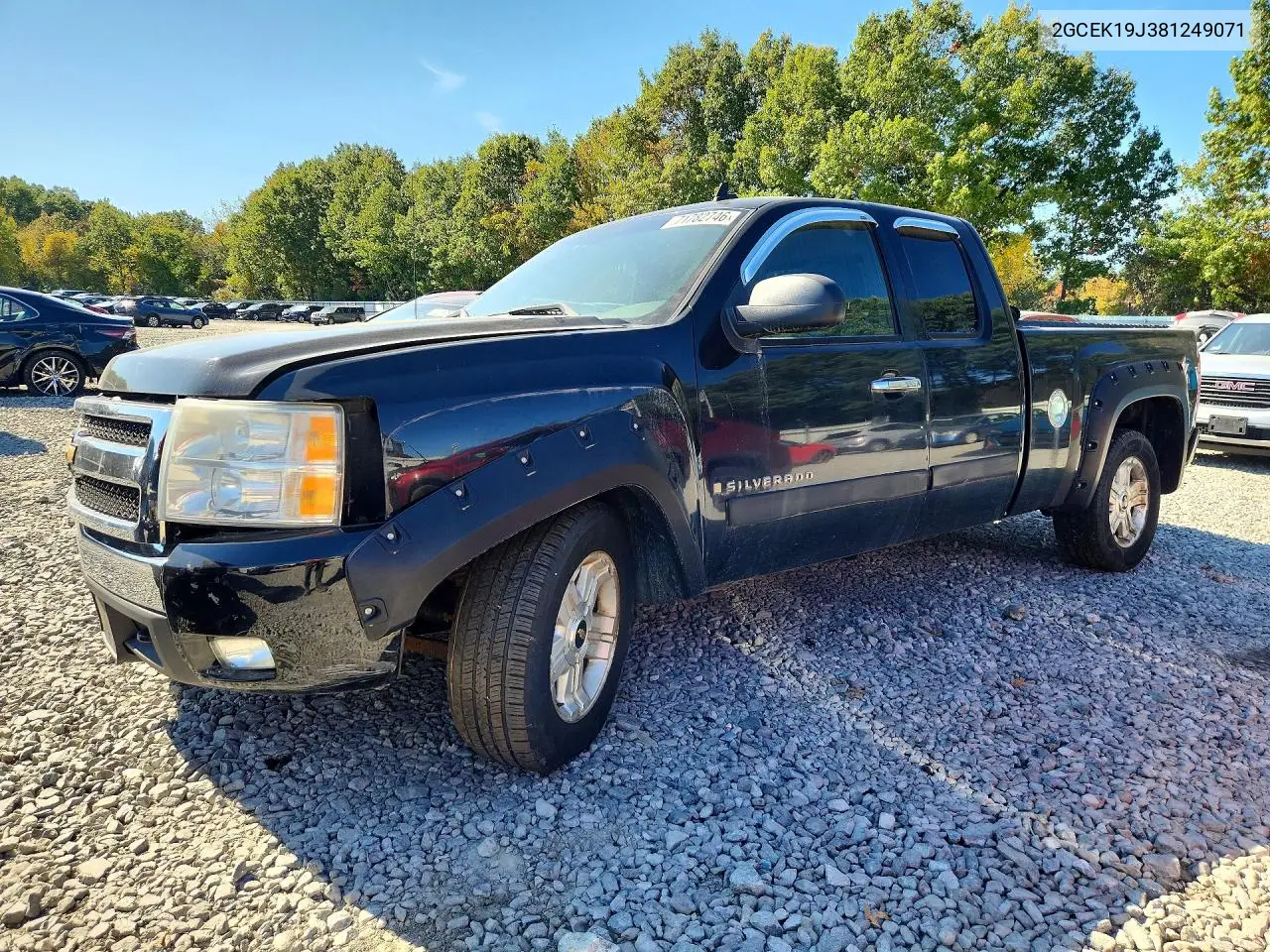 CHEVROLET SILVERADO 2008, VIN 2GCEK19J381249071