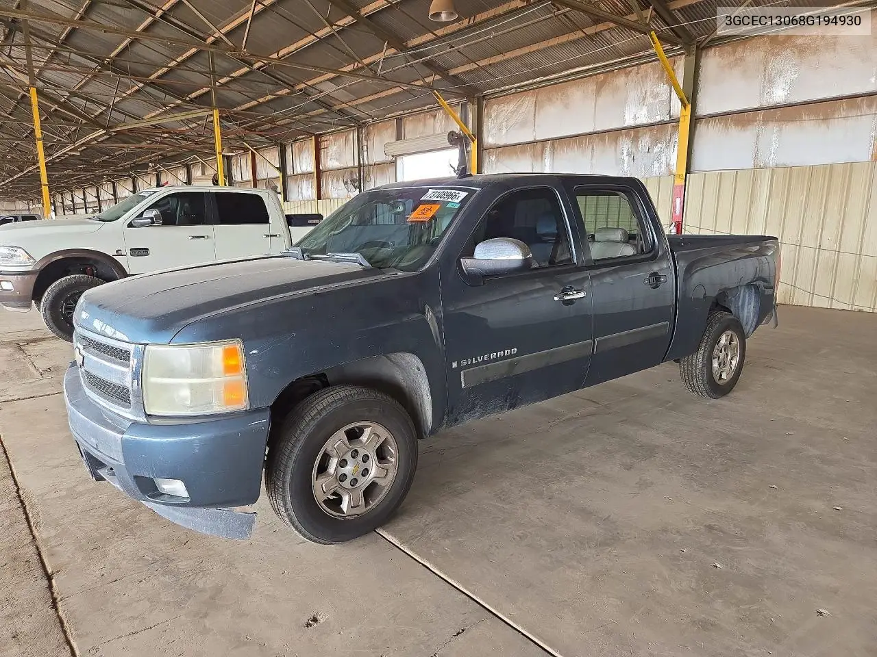CHEVROLET SILVERADO 2008, VIN 3GCEC13068G194930