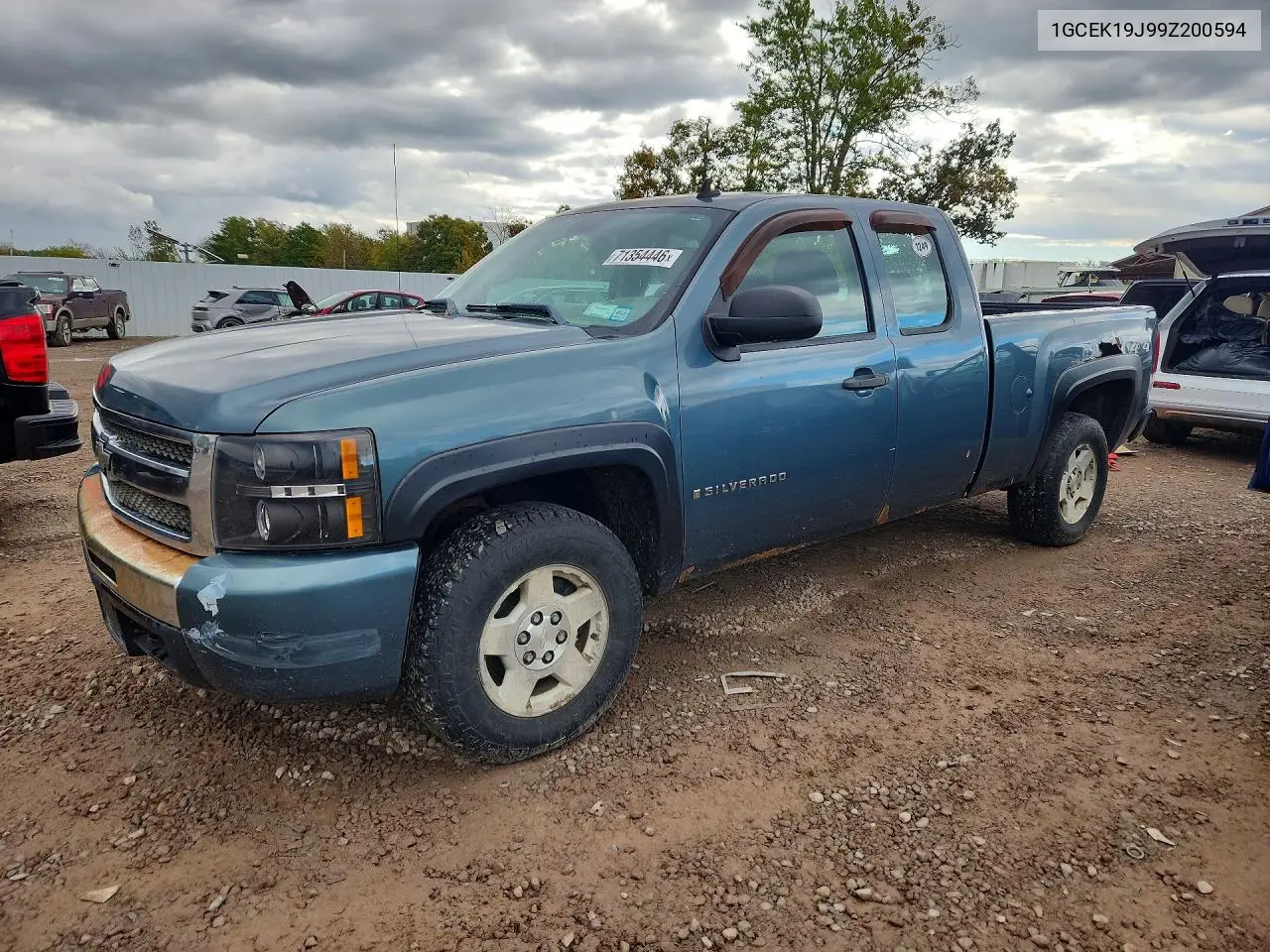 CHEVROLET SILVERADO 2009, VIN 1GCEK19J99Z200594