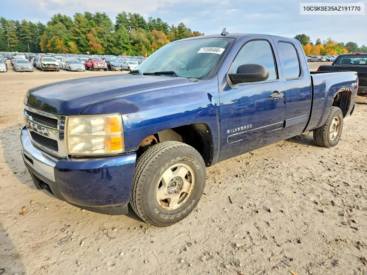 CHEVROLET SILVERADO 2010, VIN 1GCSKSE35AZ191770