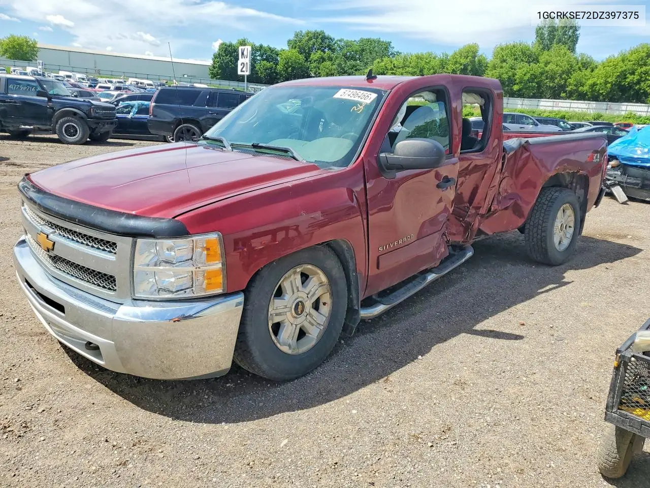 CHEVROLET SILVERADO 2013, VIN 1GCRKSE72DZ397375