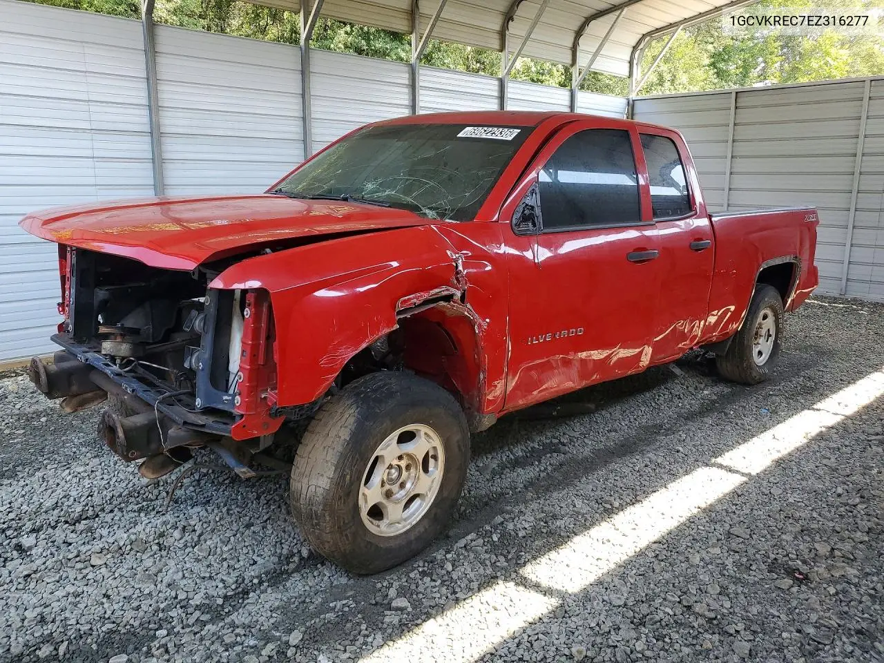 CHEVROLET SILVERADO 2014, VIN 1GCVKREC7EZ316277
