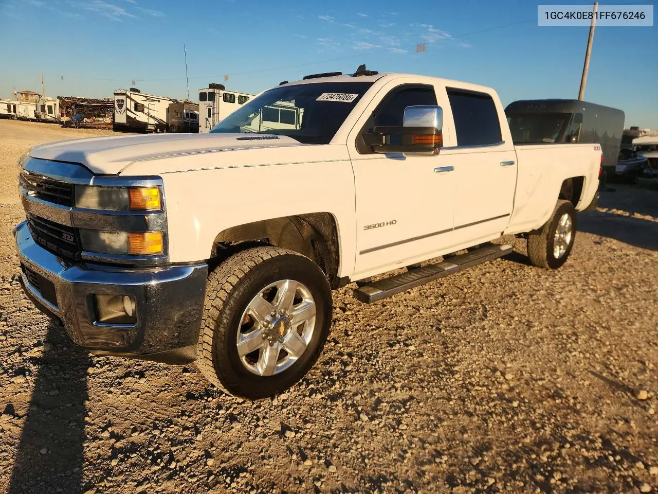 CHEVROLET SILVERADO 2015, VIN 1GC4K0E81FF676246