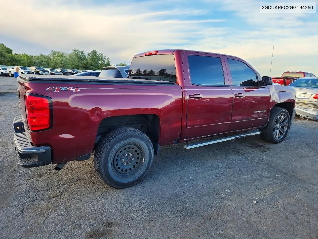 2016 CHEVROLET SILVERADO VIN 3GCUKREC2GG194250 — фото 3