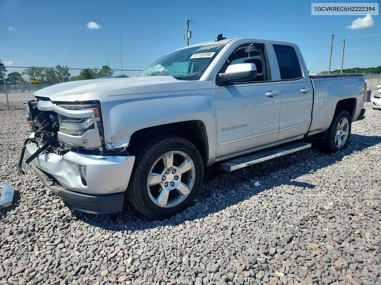 CHEVROLET SILVERADO 2017, VIN 1GCVKREC6HZ222394