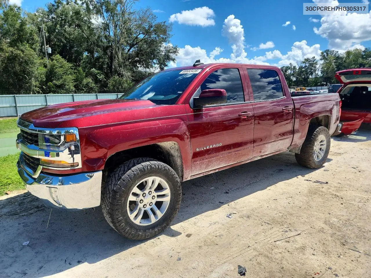 CHEVROLET SILVERADO 2017, VIN 3GCPCREH7HG305317