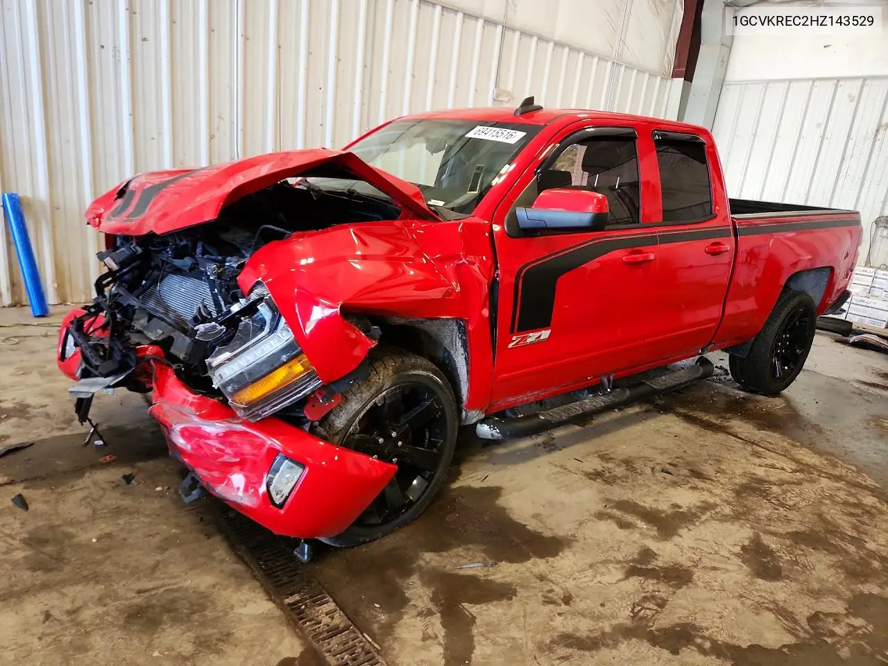 CHEVROLET SILVERADO 2017, VIN 1GCVKREC2HZ143529