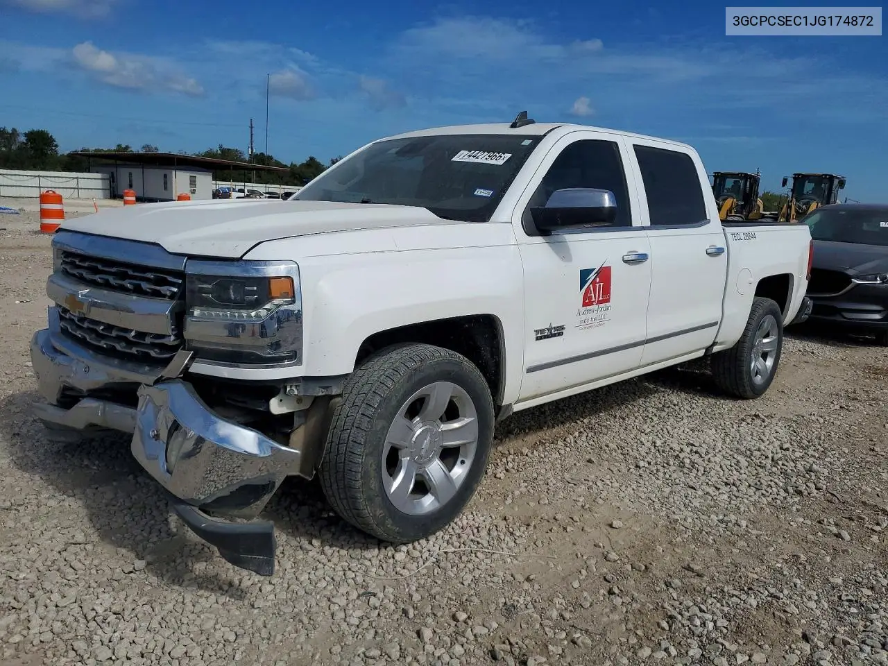 CHEVROLET SILVERADO 2018, VIN 3GCPCSEC1JG174872