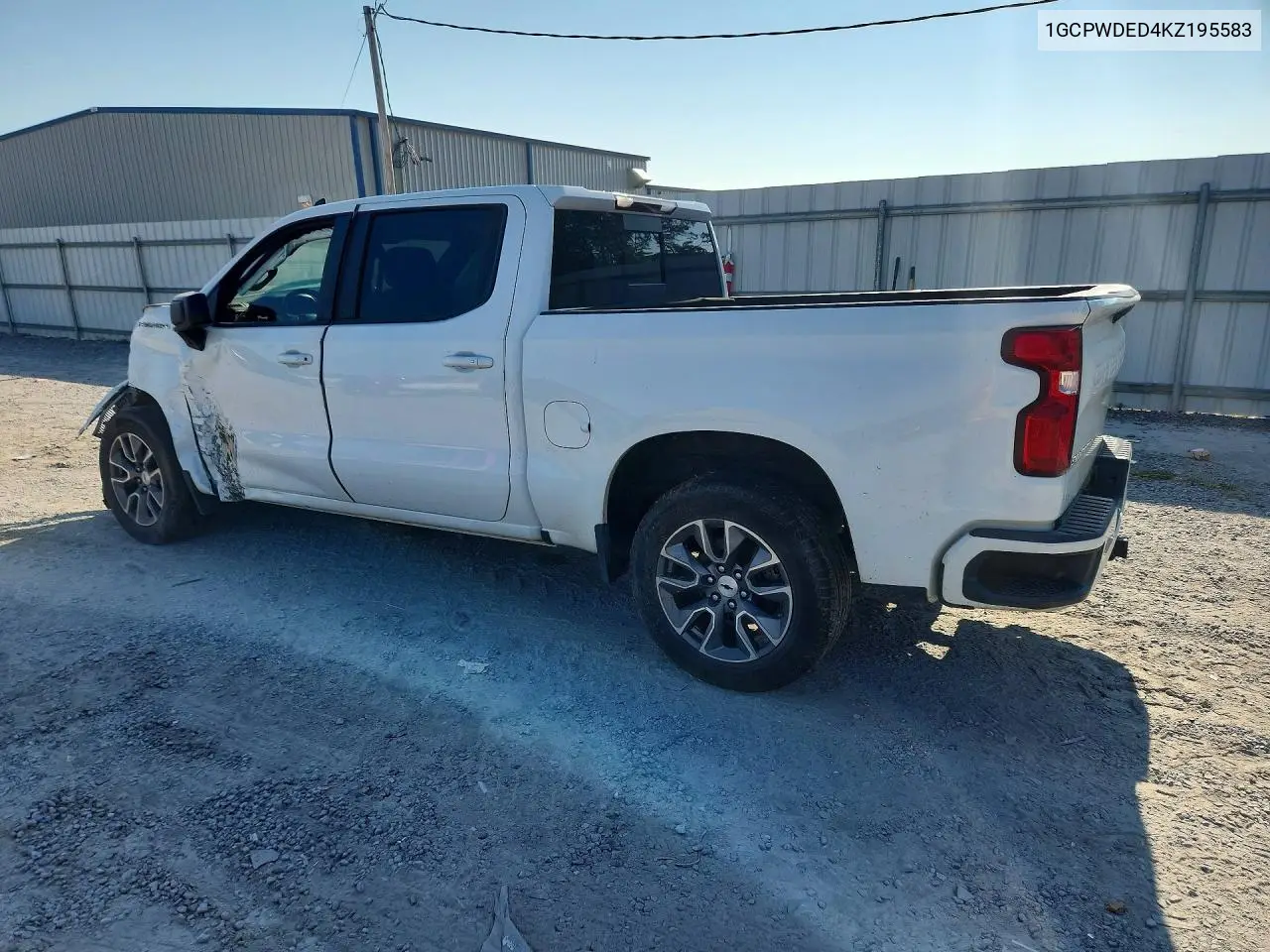 2019 CHEVROLET SILVERADO VIN 1GCPWDED4KZ195583 — фото 2