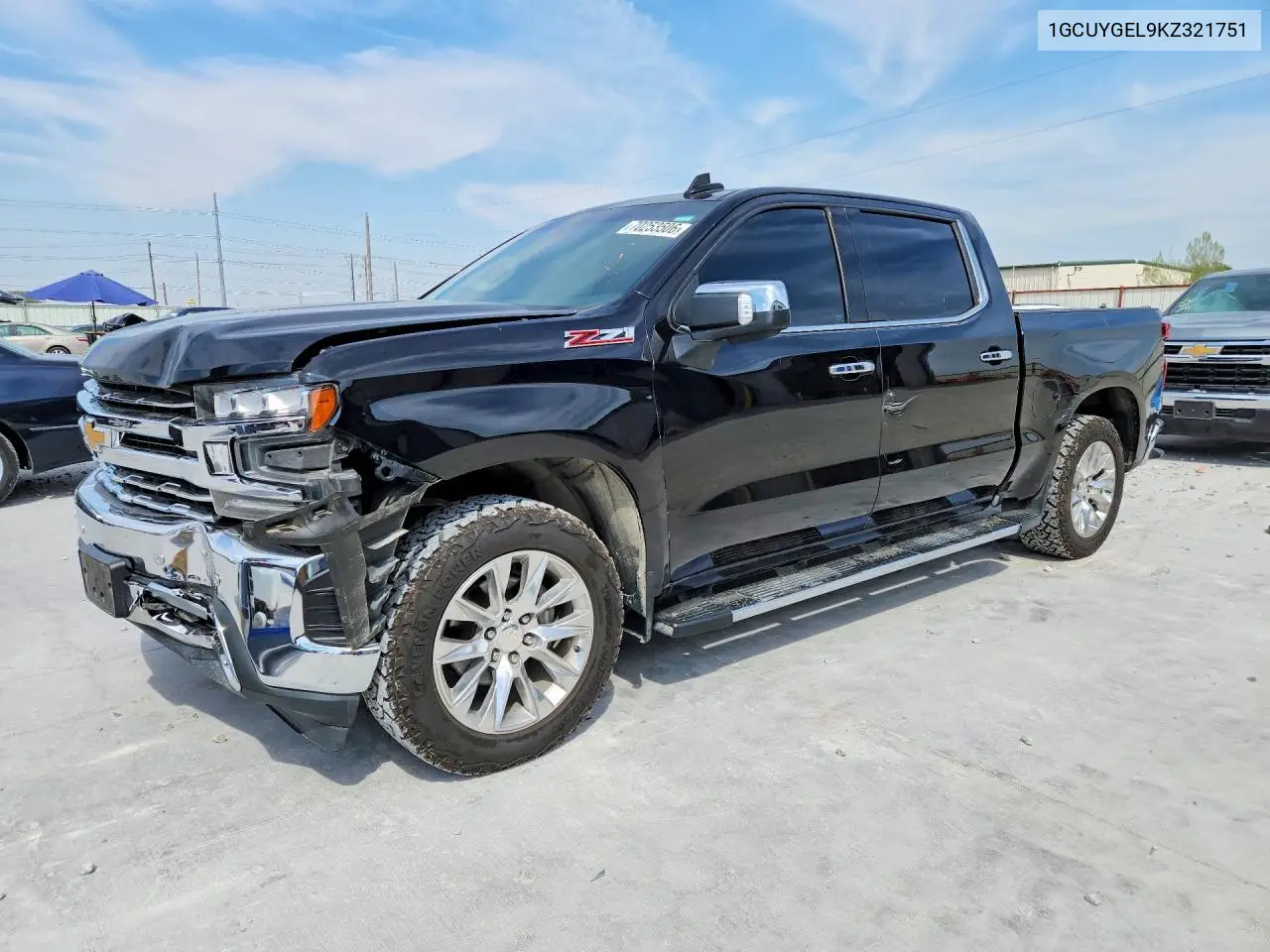 CHEVROLET SILVERADO 2019, VIN 1GCUYGEL9KZ321751