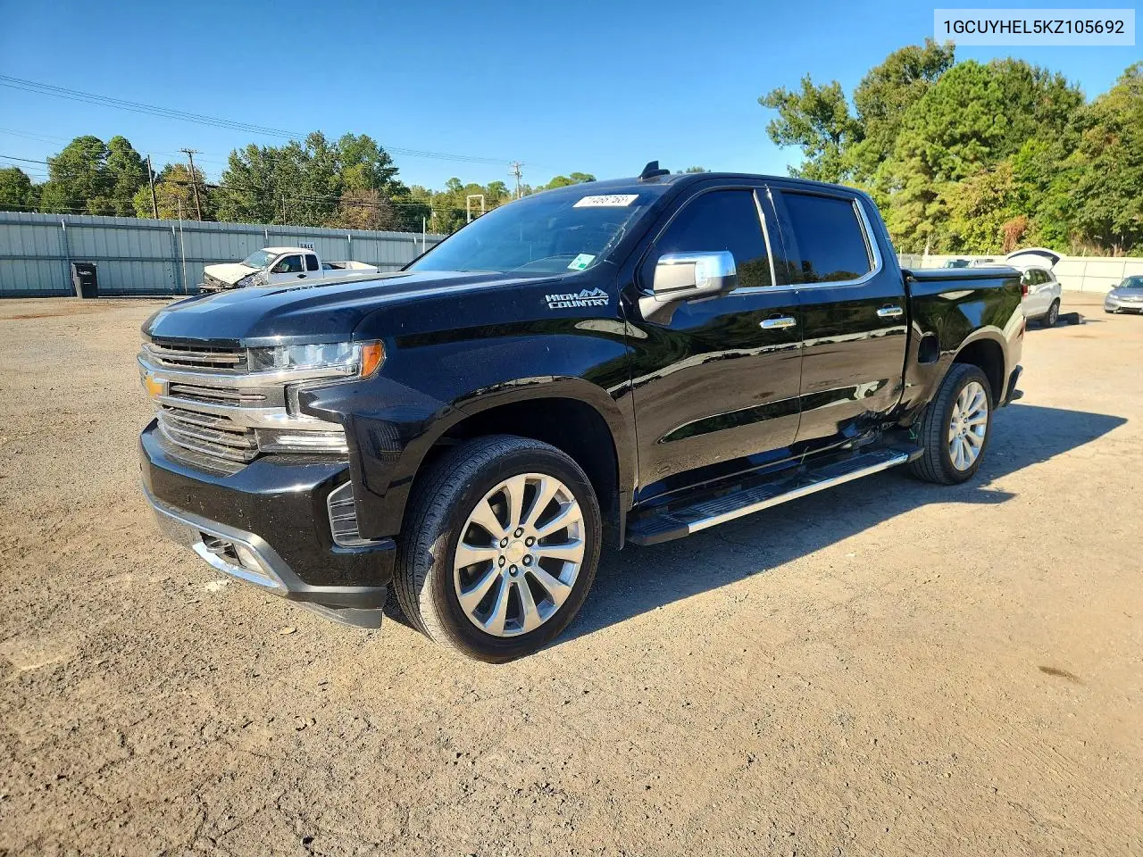 CHEVROLET SILVERADO 2019, VIN 1GCUYHEL5KZ105692