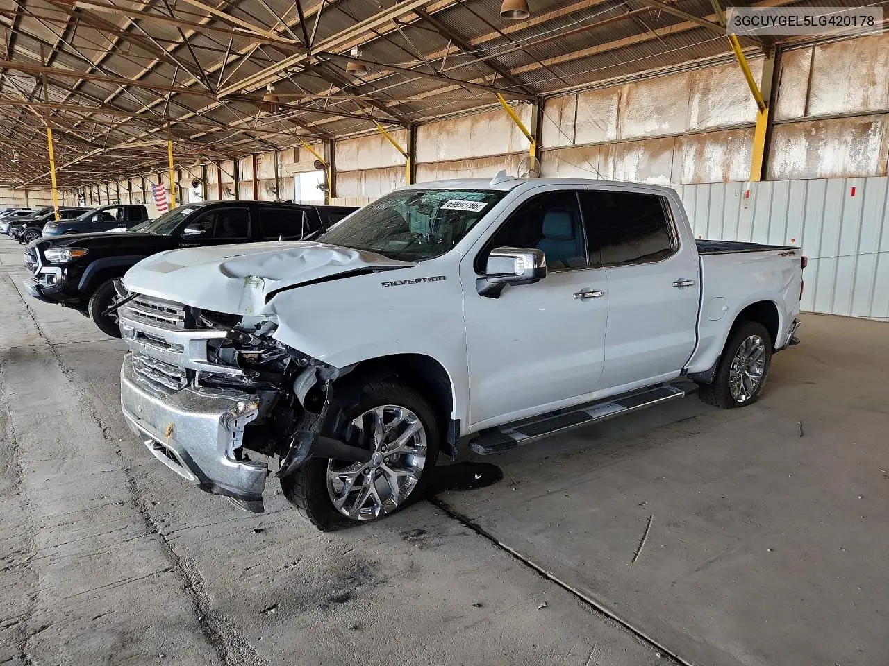 CHEVROLET SILVERADO 2020, VIN 3GCUYGEL5LG420178