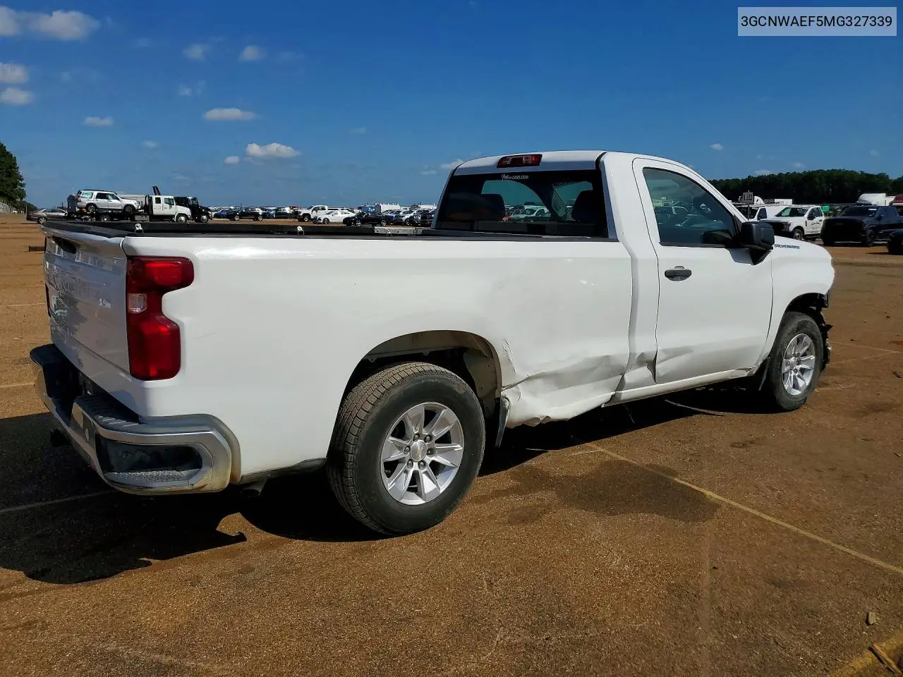 2021 CHEVROLET SILVERADO VIN 3GCNWAEF5MG327339 — фото 3