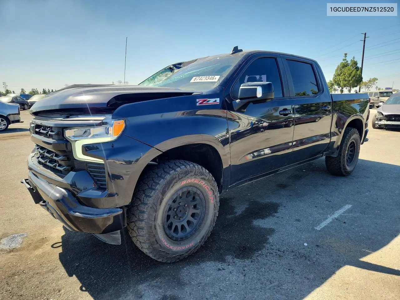 CHEVROLET SILVERADO 2022, VIN 1GCUDEED7NZ512520