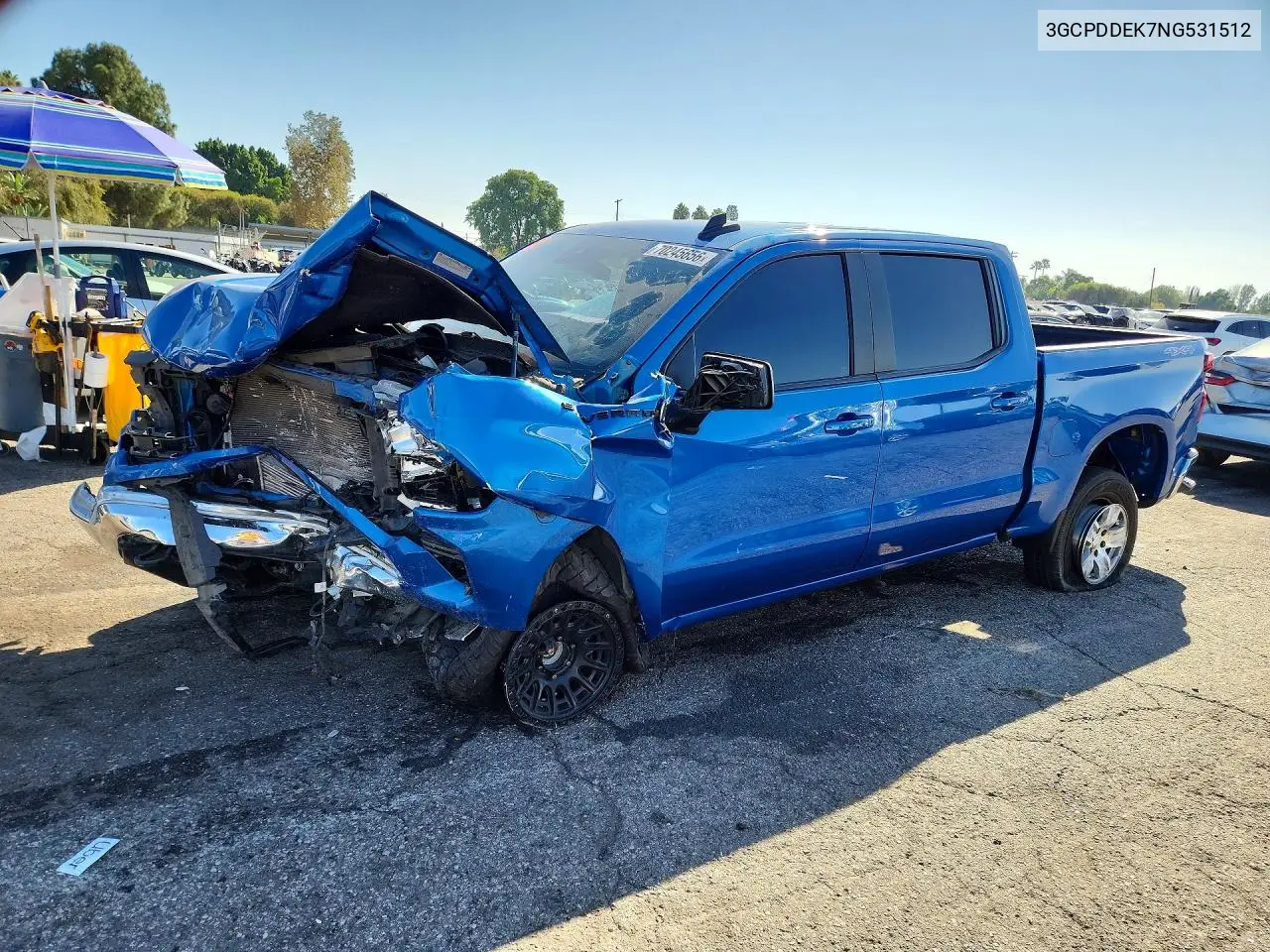 CHEVROLET SILVERADO 2022, VIN 3GCPDDEK7NG531512
