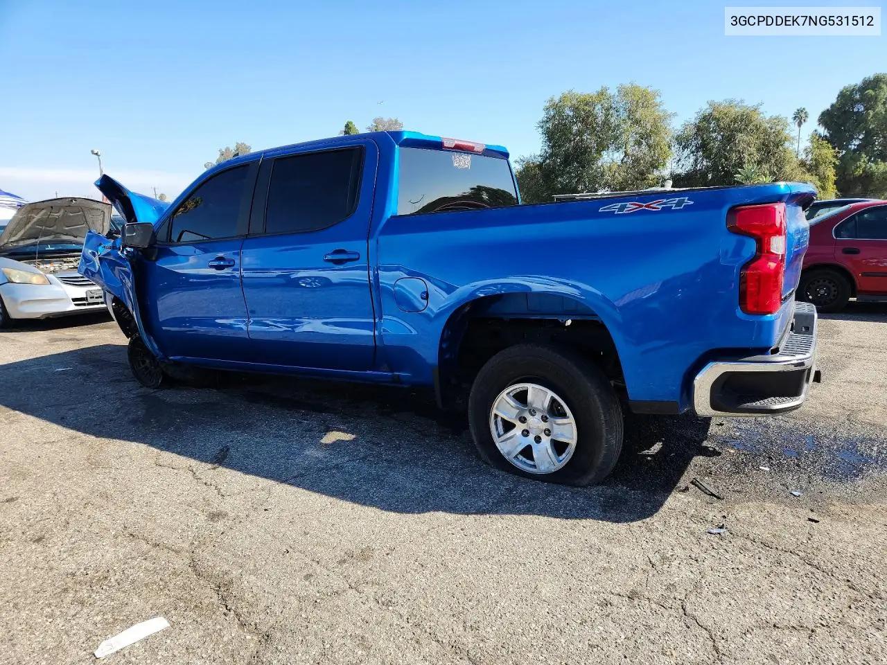 2022 CHEVROLET SILVERADO VIN 3GCPDDEK7NG531512 — фото 2