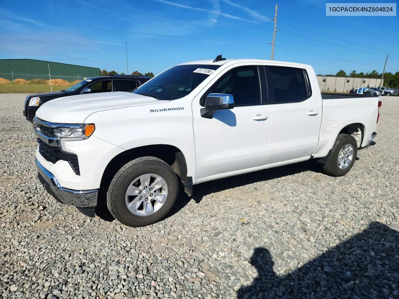 CHEVROLET SILVERADO 2022, VIN 1GCPACEK4NZ604824