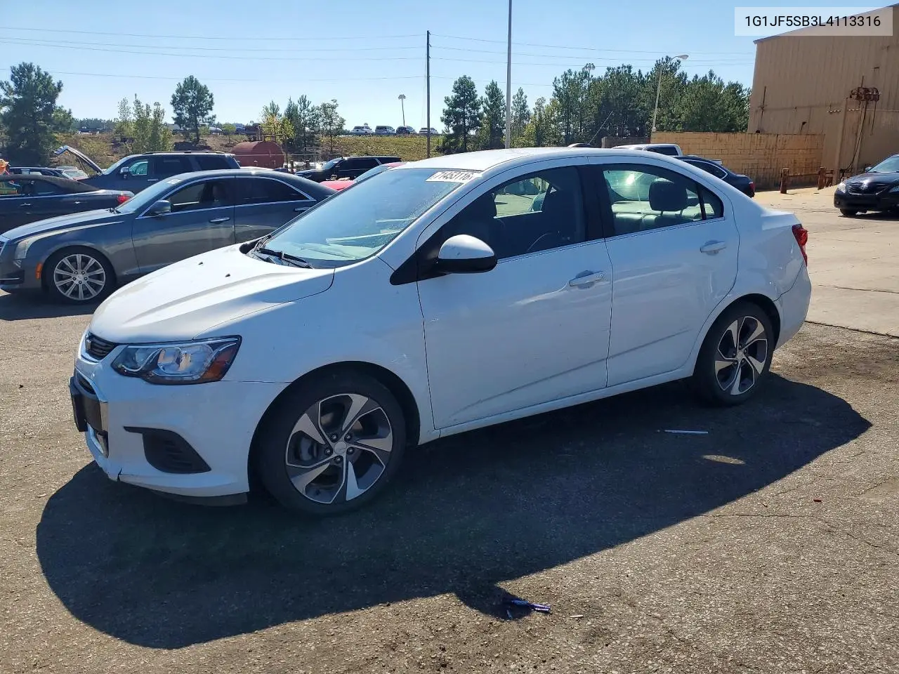 CHEVROLET SONIC 2020, VIN 1G1JF5SB3L4113316