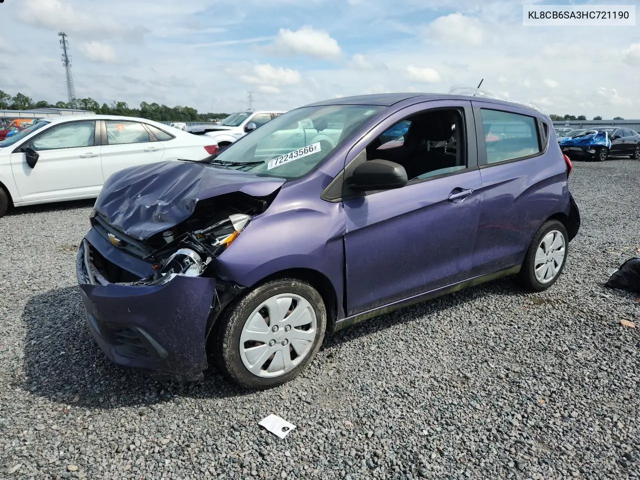 CHEVROLET SPARK 2017, VIN KL8CB6SA3HC721190