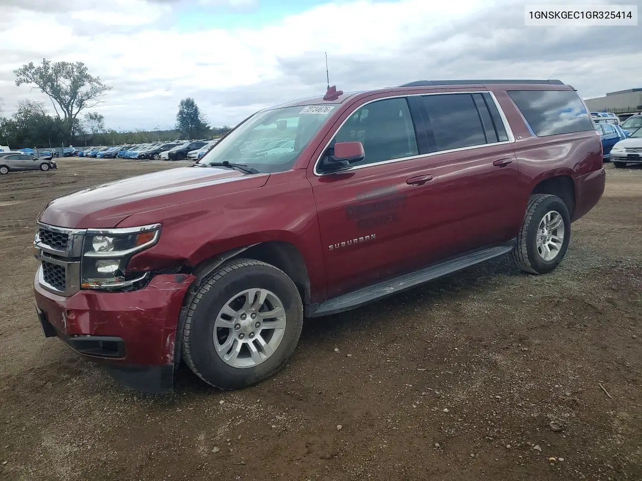 CHEVROLET SUBURBAN 2016, VIN 1GNSKGEC1GR325414