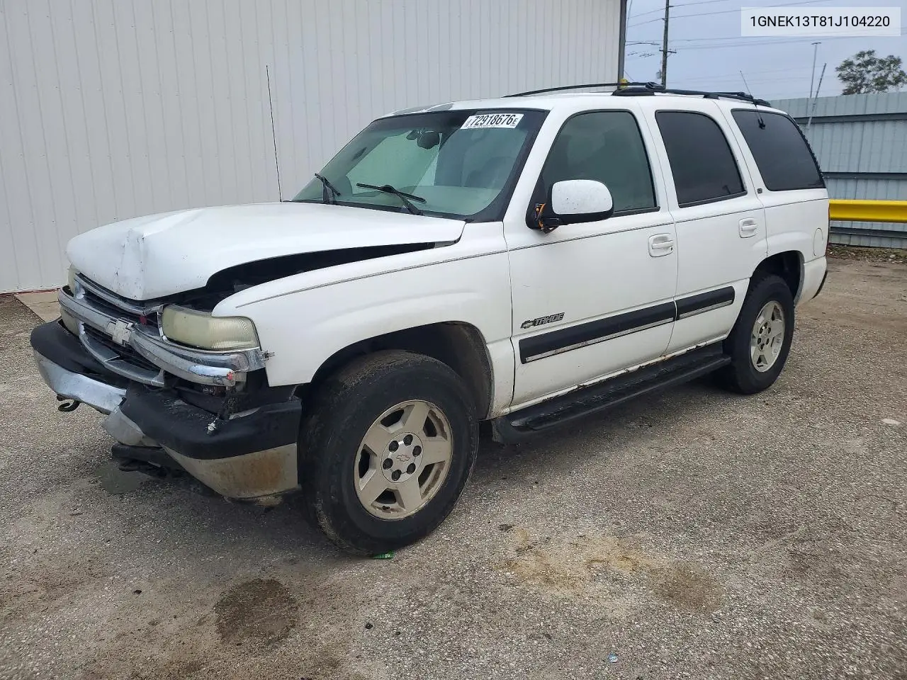 CHEVROLET TAHOE 2001, VIN 1GNEK13T81J104220