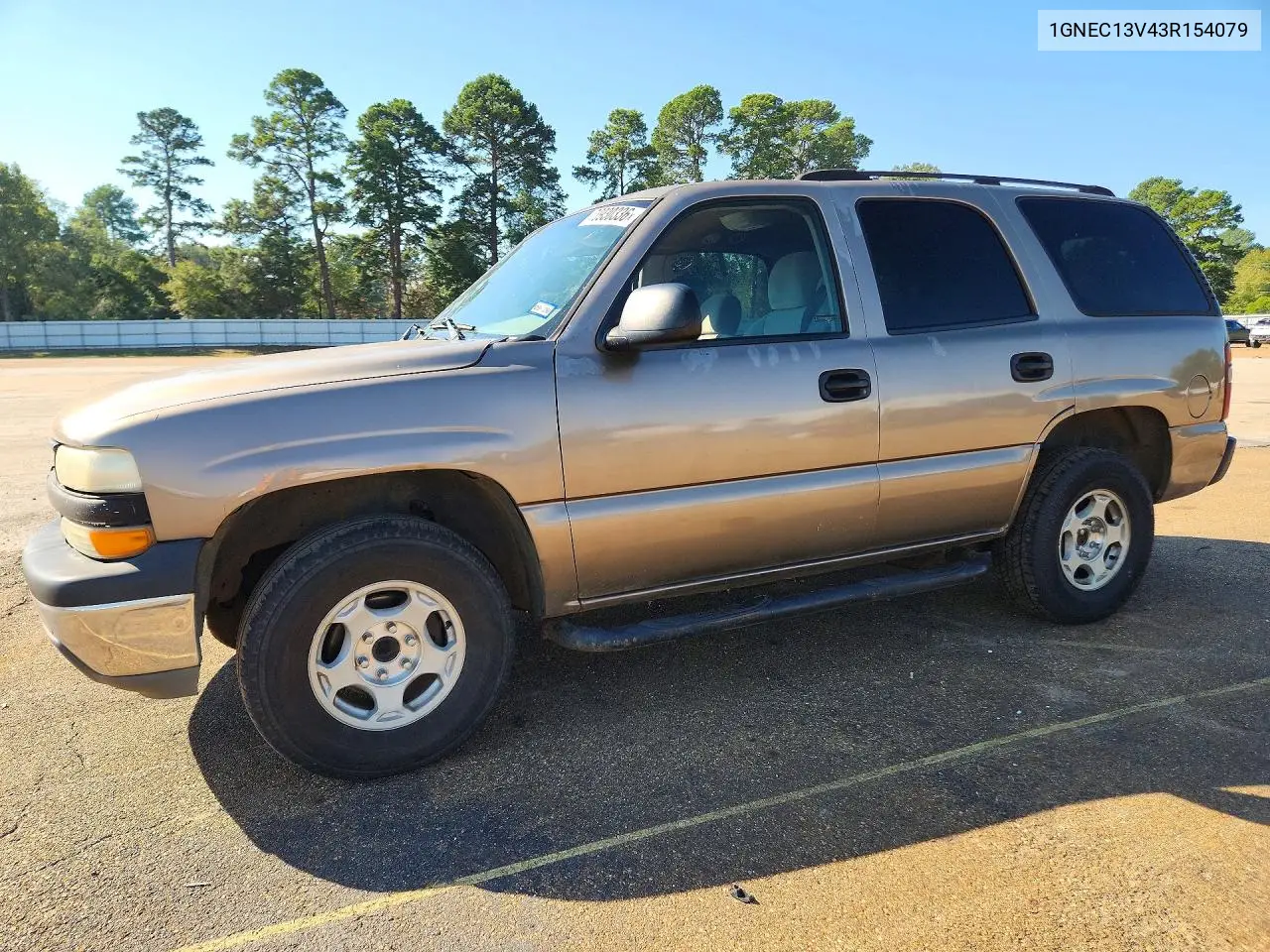 CHEVROLET TAHOE 2003, VIN 1GNEC13V43R154079