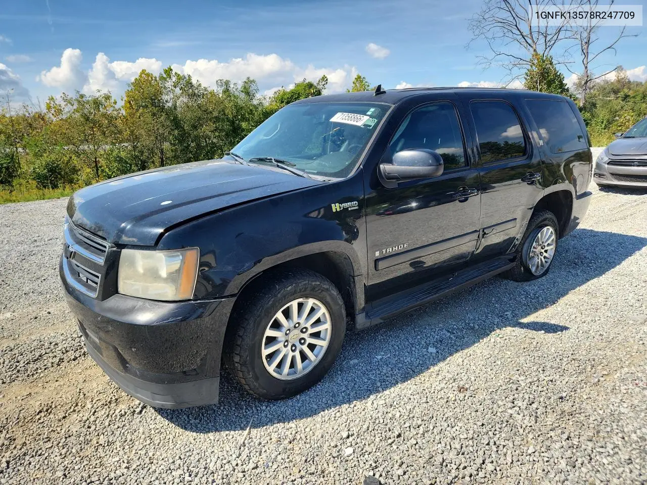 CHEVROLET TAHOE 2008, VIN 1GNFK13578R247709