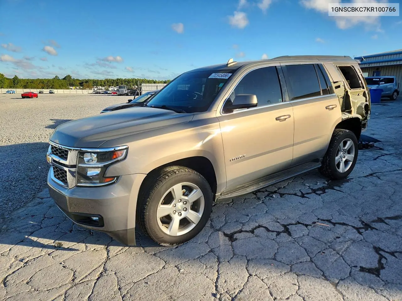CHEVROLET TAHOE 2019, VIN 1GNSCBKC7KR100766