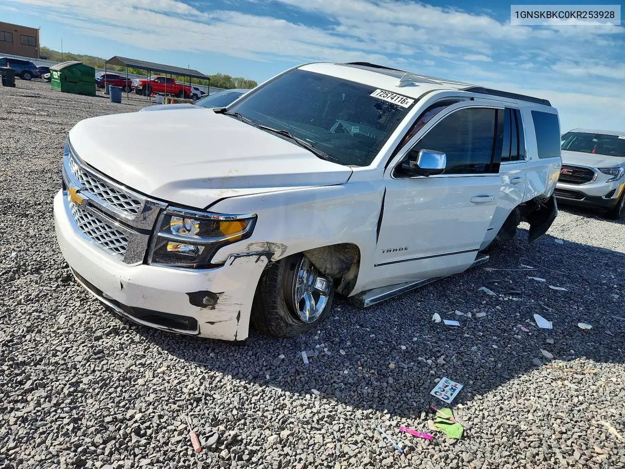 CHEVROLET TAHOE 2019, VIN 1GNSKBKC0KR253928