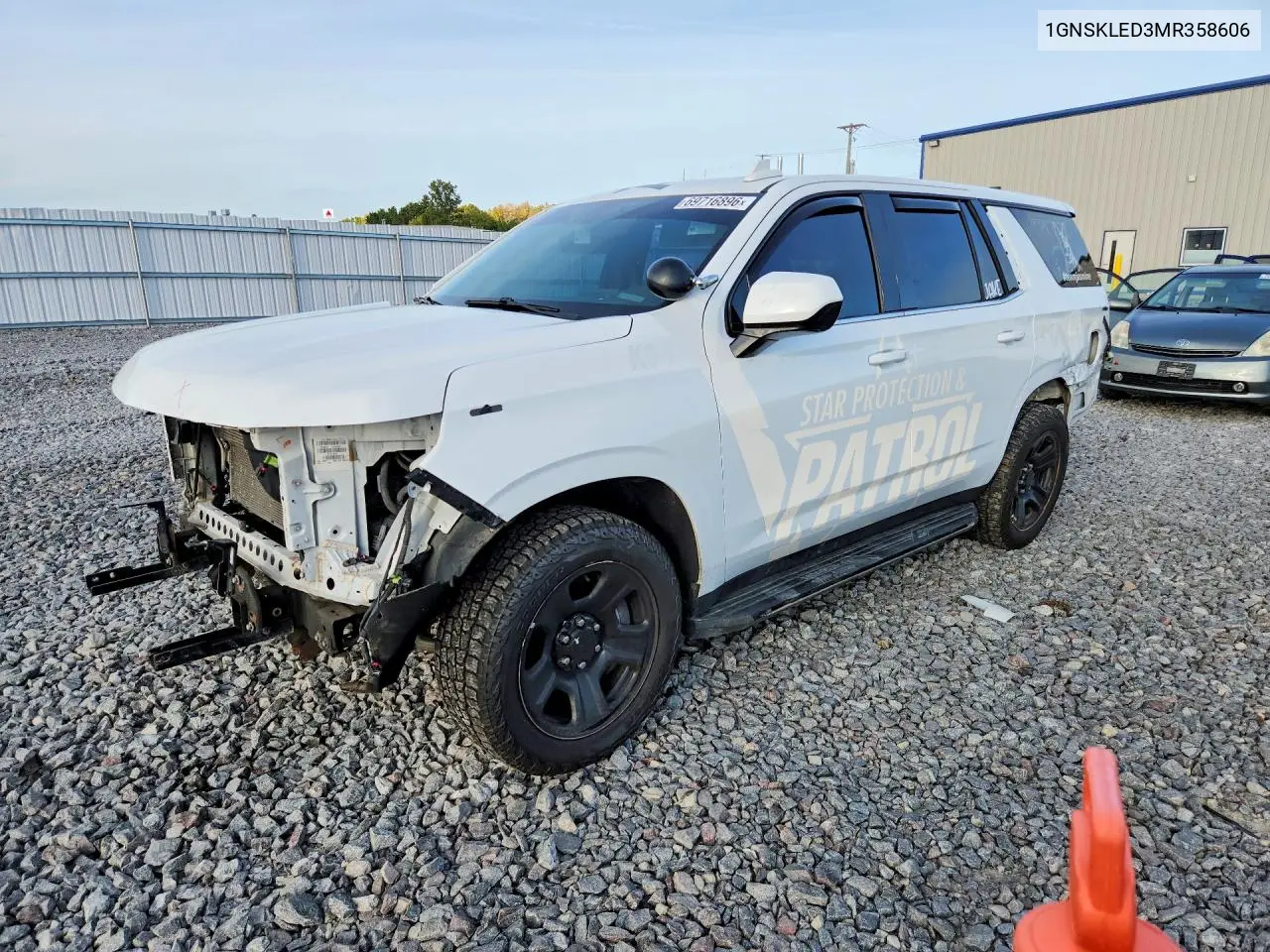 CHEVROLET TAHOE 2021, VIN 1GNSKLED3MR358606