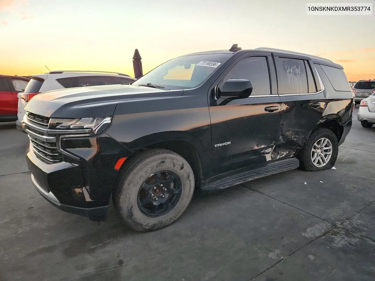 CHEVROLET TAHOE 2021, VIN 1GNSKNKDXMR353774