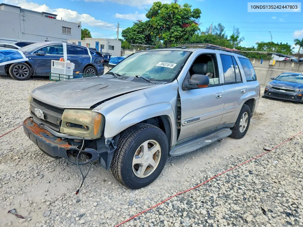 CHEVROLET TRAILBLAZER 2004, VIN 1GNDS13S242447803
