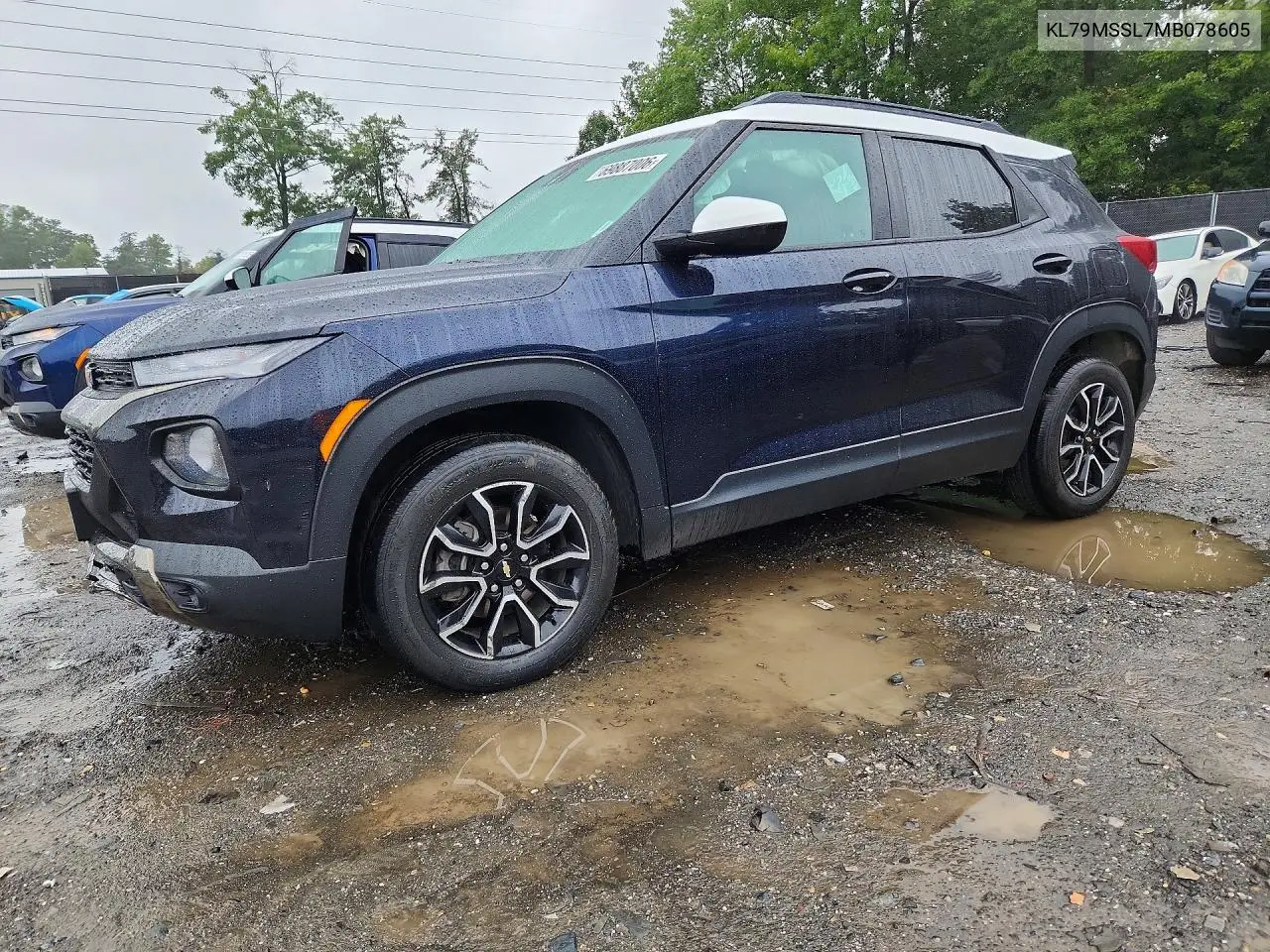 CHEVROLET TRAILBLAZER 2021, VIN KL79MSSL7MB078605
