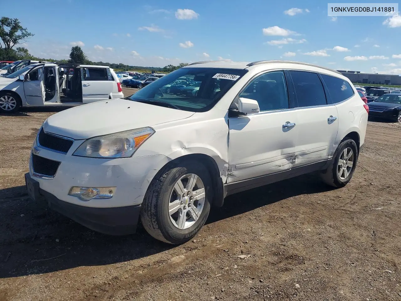 CHEVROLET TRAVERSE 2011, VIN 1GNKVGED0BJ141881