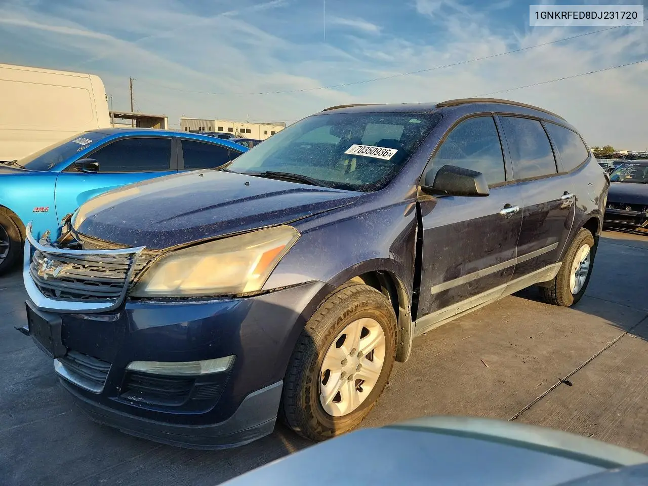 CHEVROLET TRAVERSE 2013, VIN 1GNKRFED8DJ231720