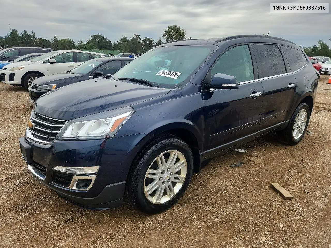 CHEVROLET TRAVERSE 2015, VIN 1GNKRGKD6FJ337516