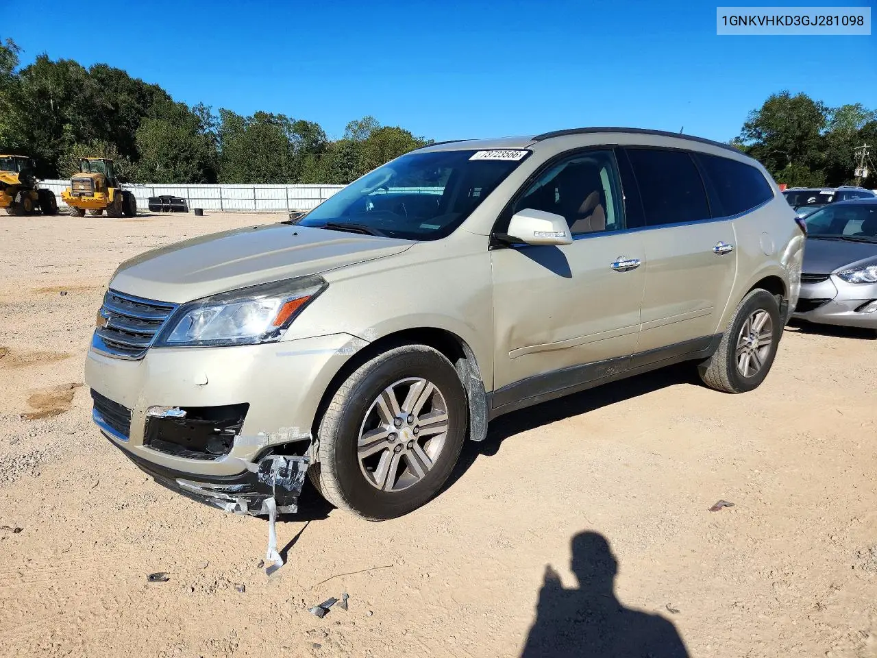 CHEVROLET TRAVERSE 2016, VIN 1GNKVHKD3GJ281098