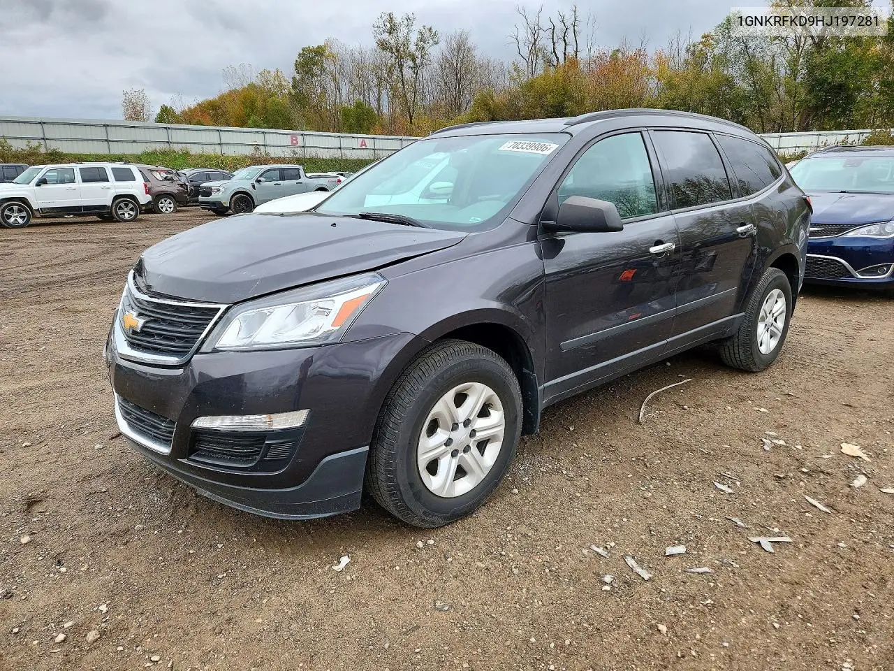 CHEVROLET TRAVERSE 2017, VIN 1GNKRFKD9HJ197281