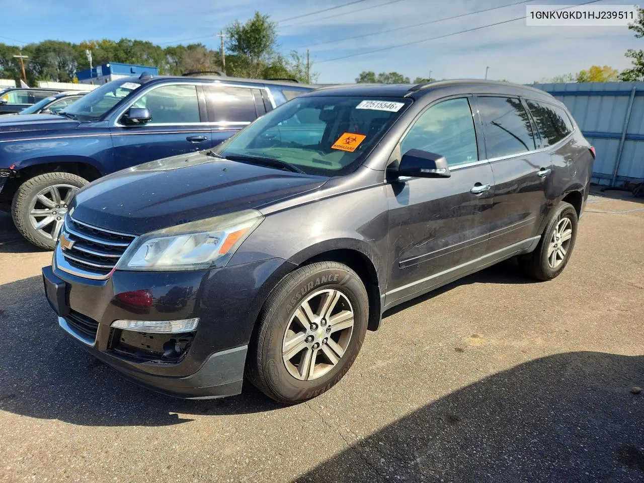 CHEVROLET TRAVERSE 2017, VIN 1GNKVGKD1HJ239511
