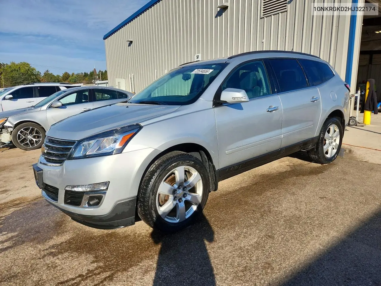 CHEVROLET TRAVERSE 2017, VIN 1GNKRGKD2HJ322174