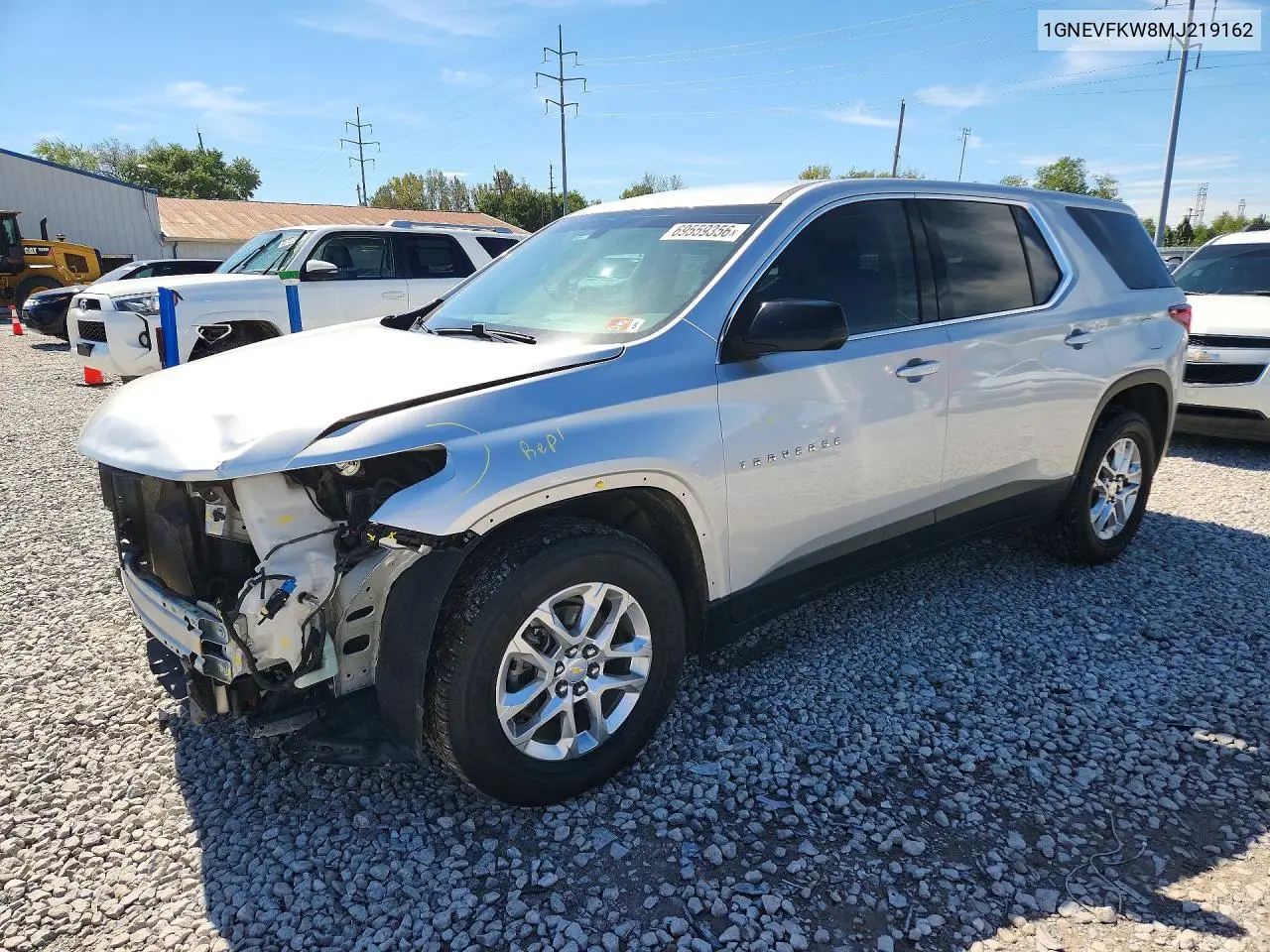 CHEVROLET TRAVERSE 2021, VIN 1GNEVFKW8MJ219162