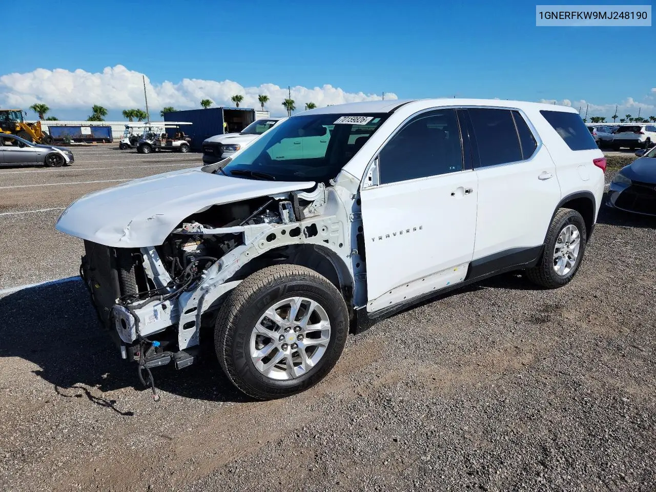 CHEVROLET TRAVERSE 2021, VIN 1GNERFKW9MJ248190