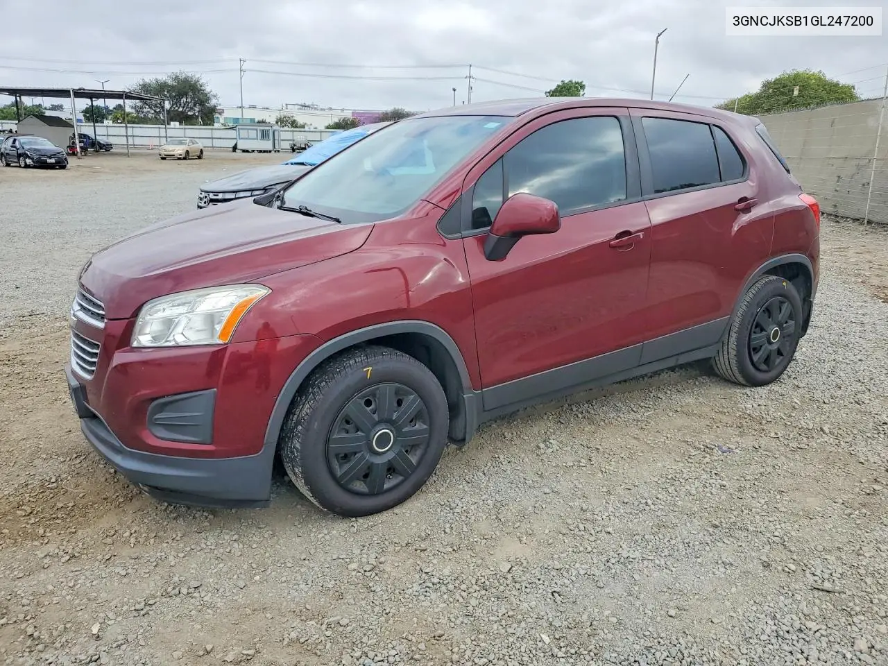 CHEVROLET TRAX 2016, VIN 3GNCJKSB1GL247200