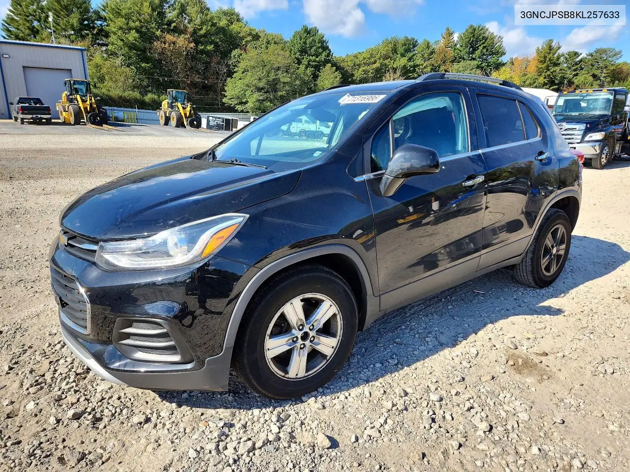 CHEVROLET TRAX 2019, VIN 3GNCJPSB8KL257633