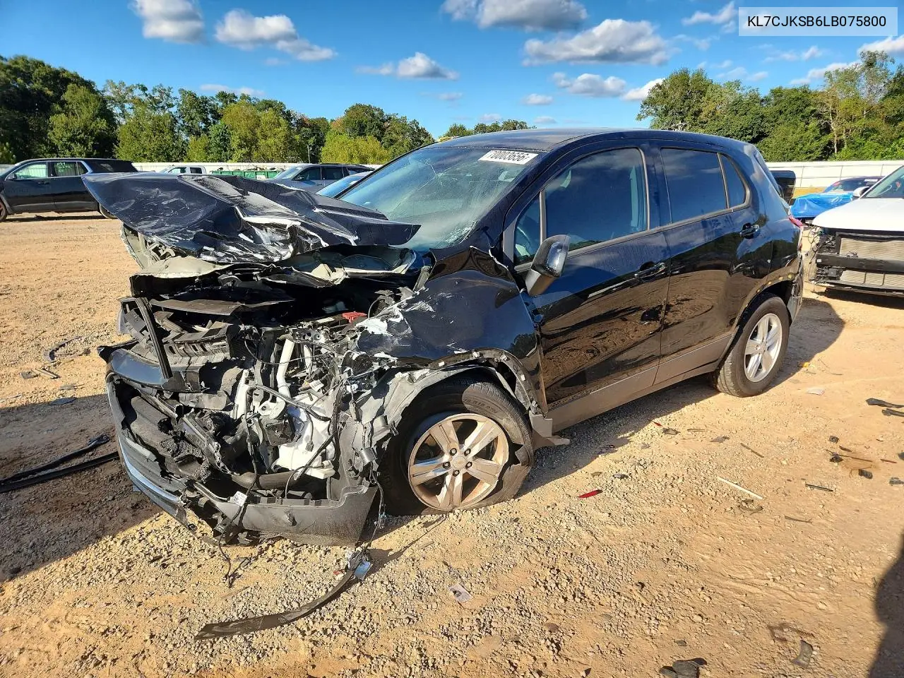CHEVROLET TRAX 2020, VIN KL7CJKSB6LB075800